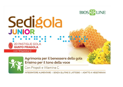 Bios Line Apix Propoli Sedigola Junior Gusto Fragola 20 Pastiglie